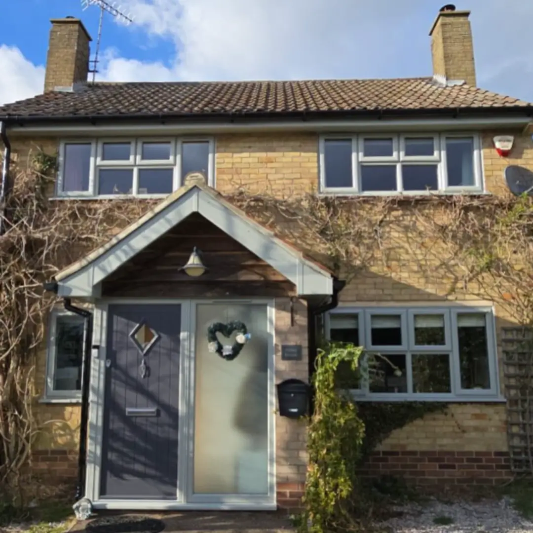 Sleek modern anthracite grey uPVC windows installed on a residential home extension in Norfolk. Premium glazing by Norfolk Exterior Solutions